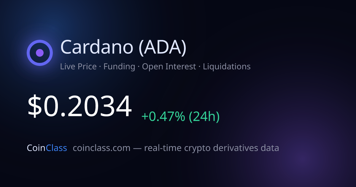 Cardano Price | ADA Live Data, Funding & Open Interest | CoinClass