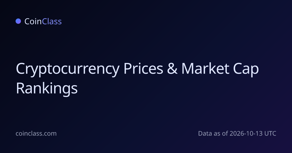 Cryptocurrency Prices & Market Cap Rankings | CoinClass